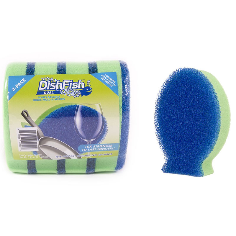 Kitchen Scrub Brushes 4pk Blue Sink Dish Washing Cleaning